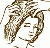 Auto-massaggio della testa per capelli