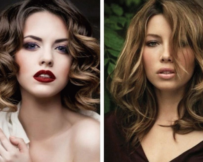 Tagli di capelli alla moda con riccioli per capelli di media lunghezza