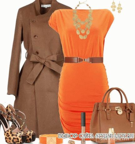Cosa indossare con un vestito arancione, фото